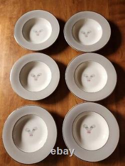Vtg Syracuse Coronet Rimmed Soup Bowls (Set Of 6) Made In America, Discontinued