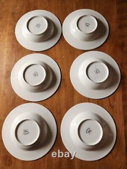 Vtg Syracuse Coronet Rimmed Soup Bowls (Set Of 6) Made In America, Discontinued