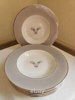 Vtg Syracuse Coronet Rimmed Soup Bowls (Set Of 6) Made In America, Discontinued