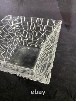 Vtg Tiffany & Co Sierra Geometric Germany Square Crystal Bowl 9 Ds68