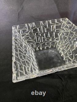 Vtg Tiffany & Co Sierra Geometric Germany Square Crystal Bowl 9 Ds68