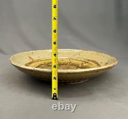 Vtg Warren MacKenzie Oversized 14 1/4 Glazed Footed Pottery Bowl