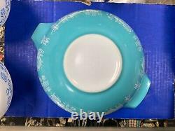 Vtg pyrex amish butterprint cinderella mixing bowls set of 4 blue/white