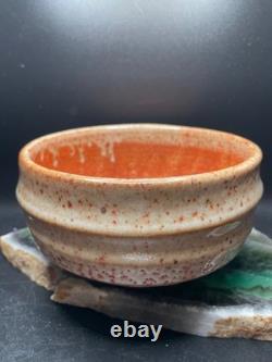 WARREN MACKENZIE Shino Glazed 6 inch CHAWAN Bowl Rust Neutral MINT Condition