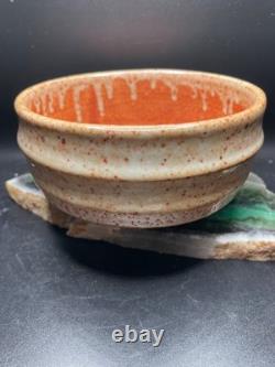 WARREN MACKENZIE Shino Glazed 6 inch CHAWAN Bowl Rust Neutral MINT Condition