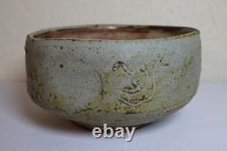 Warren Mackenzie Original Bowl, Unique Carvings, Wood Ash Glaze 4H X 6.5W