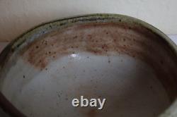 Warren Mackenzie Original Bowl, Unique Carvings, Wood Ash Glaze 4H X 6.5W