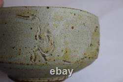 Warren Mackenzie Original Bowl, Unique Carvings, Wood Ash Glaze 4H X 6.5W