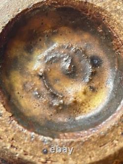 Warren Mackenzie Studio Pottery Decorated Tea Bowl Shino Glaze 3.25 h 3.25 dia