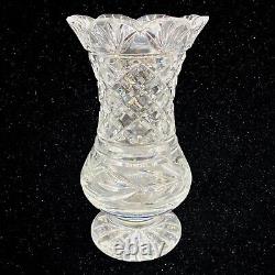Waterford Clear Crystal Georigian Clara Fluted Vase 7t 3.5w