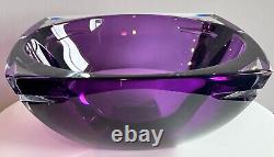 Waterford Crystal AMETHYST METRA SQUARE BOWL 125347 Jim O'Leary Signed w Tags