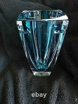 Waterford Crystal Blue Metra Vase 10 tall