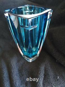 Waterford Crystal Blue Metra Vase 10 tall