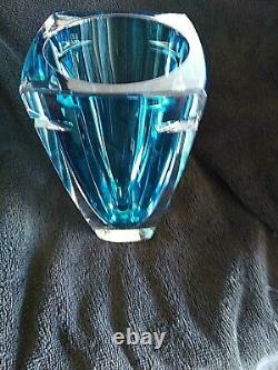 Waterford Crystal Blue Metra Vase 10 tall