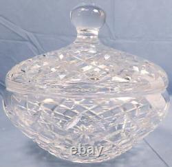 Waterford Crystal Covered Bowl Powerscourt 8 Diameter Lidded Dish Clear Vintage