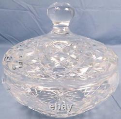 Waterford Crystal Covered Bowl Powerscourt 8 Diameter Lidded Dish Clear Vintage