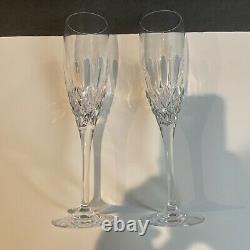 Waterford Crystal Eclipse Nocturne 8 3/4 Champagne Flutes EUC