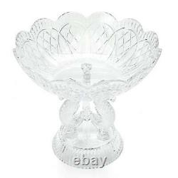Waterford Crystal Triple Seahorse 14 Pedestal Bowl Signed by Tom Brennan