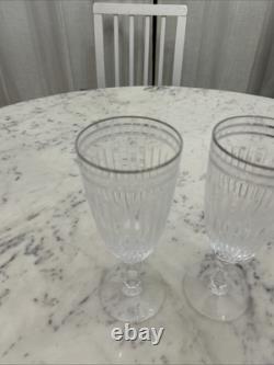 Waterford Marquis Crystal Hanover Platinum Iced Tea Glass Set of 2 FREE SHIP