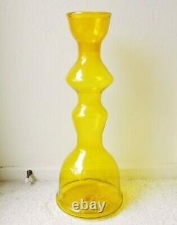 Wayne Husted 27 Blenko #5929L Jonquil Yellow Architectural Floor Vase Art Glass