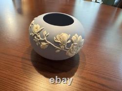 Wedgwood Blue Jasperware Magnolia Rose Bowl