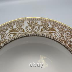 Wedgwood Bone China Florentine Gold Rim Soup Bowls Set of Six