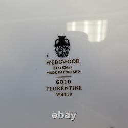 Wedgwood Bone China Florentine Gold Rim Soup Bowls Set of Six