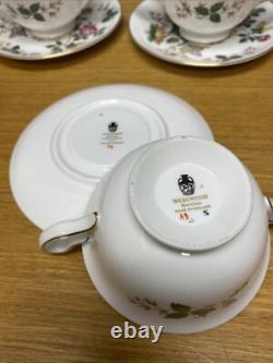 Wedgwood Charnwood (8 Sets) Footed Cream Soup Bowls & Saucers