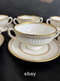 Wedgwood Colonnade Gold W 4339 Cream Soup Bowls Set Of 10 people