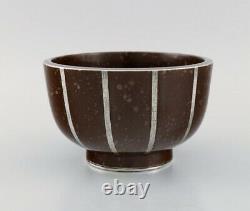 Wilhelm Kåge for Gustavsberg. Rare Argenta Art Deco bowl in glazed ceramics