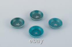Wilhelm Kåge for Gustavsberg, a set of four small Argenta ceramic bowls