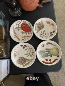 Williams Sonoma Herbs & Vegetables Discontinued 4 Piece Pasta Bowl Set PORTUGAL