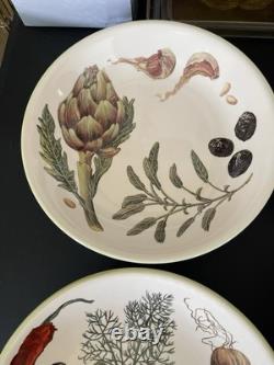 Williams Sonoma Herbs & Vegetables Discontinued 4 Piece Pasta Bowl Set PORTUGAL
