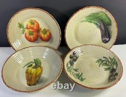 Williams Sonoma Jardin Potager Individual Pasta Bowls Set of 4 Made in Italy
