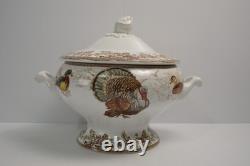 Williams Sonoma Plymouth Soup Tureen Thanksgiving Turkey Harvest NWT 4 QT