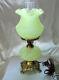 XLNTVINTAGE1960'sFENTONGLASSSRCTOPAZ VASELINE OPALESCENTDAISY&FERNLAMP
